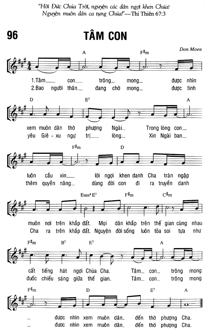 Sheet music: TÂM CON