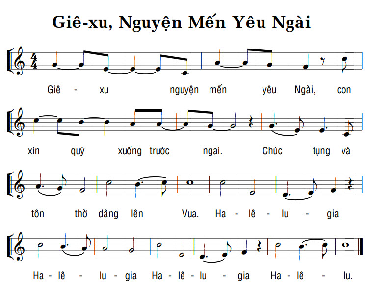 Sheet music: GIÊ-XU, NGUYỆN MẾN YÊU NGÀI