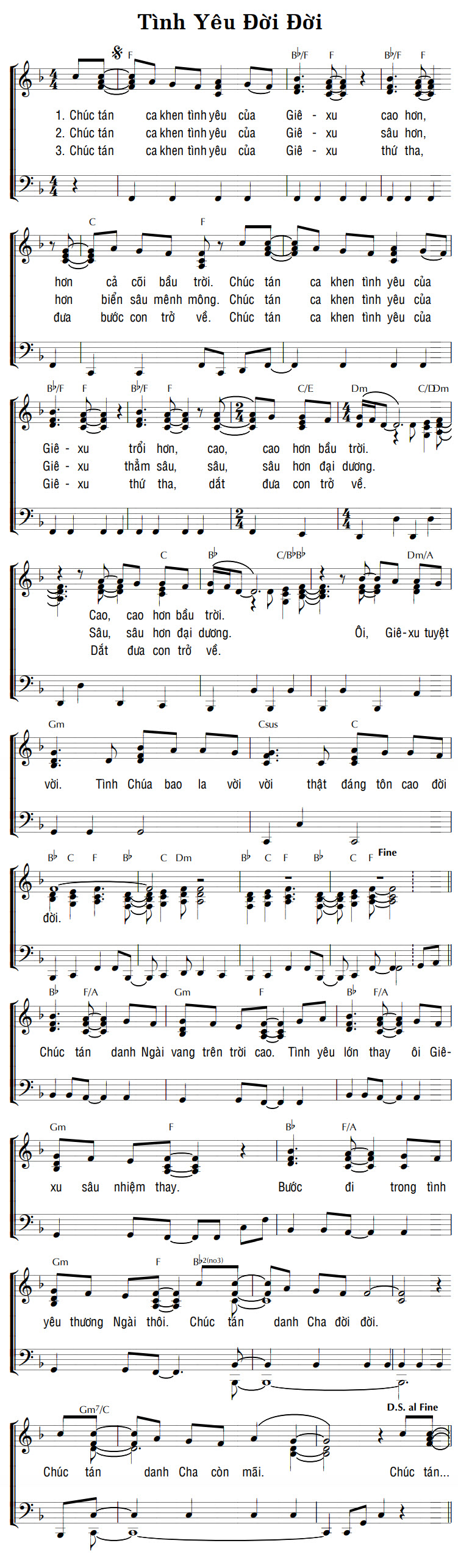 Sheet music: TÌNH YÊU ĐỜI ĐỜI