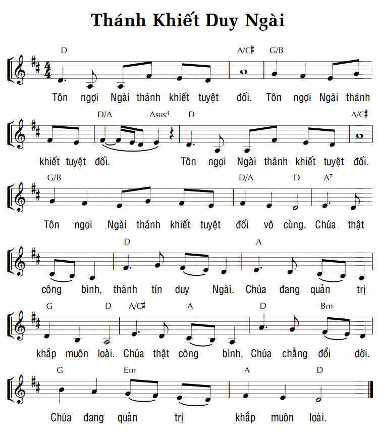 Sheet music: THÁNH KHIẾT DUY NGÀI