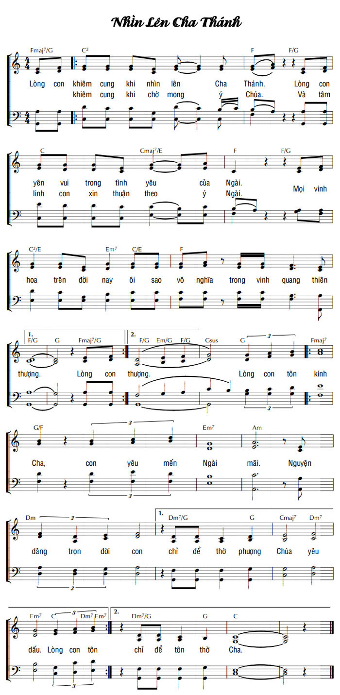 Sheet music: NHÌN LÊN CHA THÁNH
