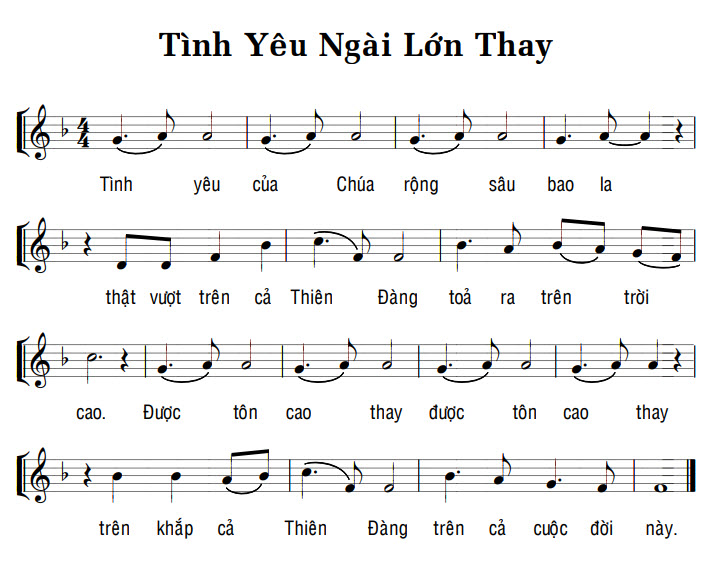 Sheet music: TÌNH YÊU NGÀI LỚN THAY