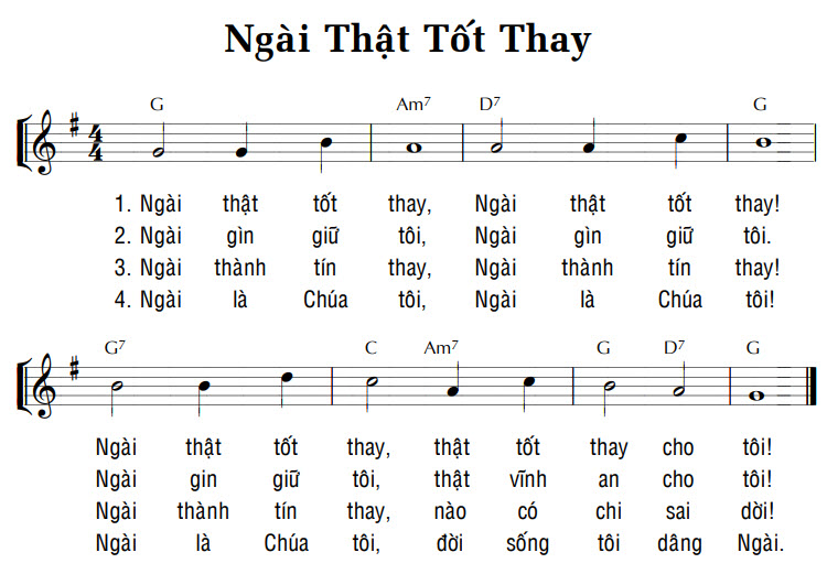 Sheet music: NGÀI THẬT TỐT THAY