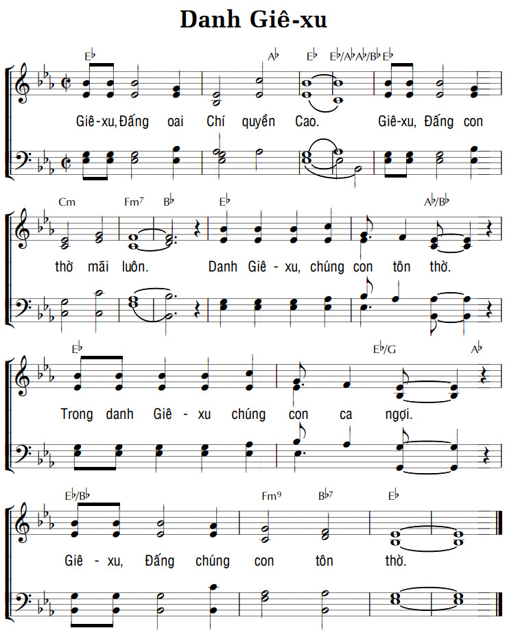 Sheet music: DANH GIÊ-XU
