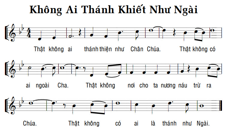 Sheet music: KHÔNG AI THÁNH KHIẾT NHƯ NGÀI