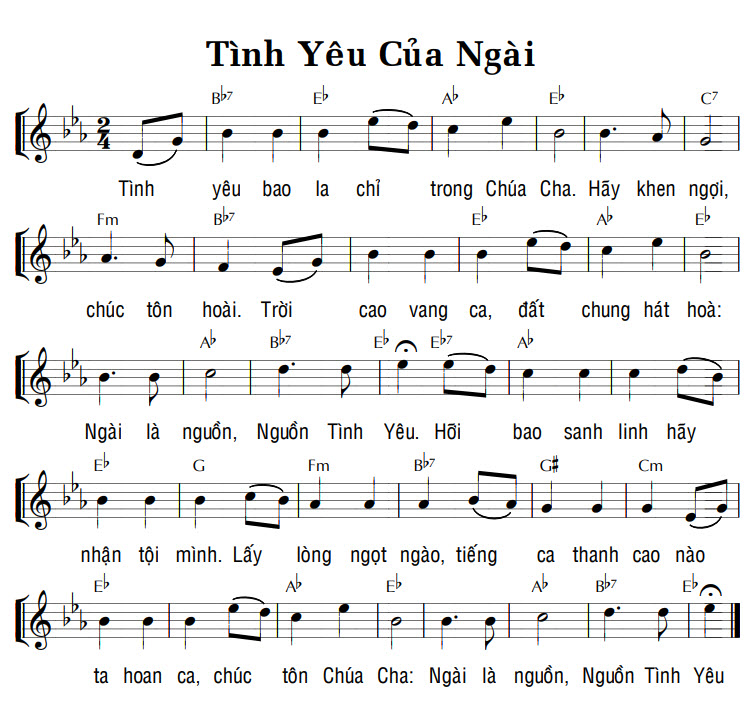Sheet music: TÌNH YÊU CỦA NGÀI
