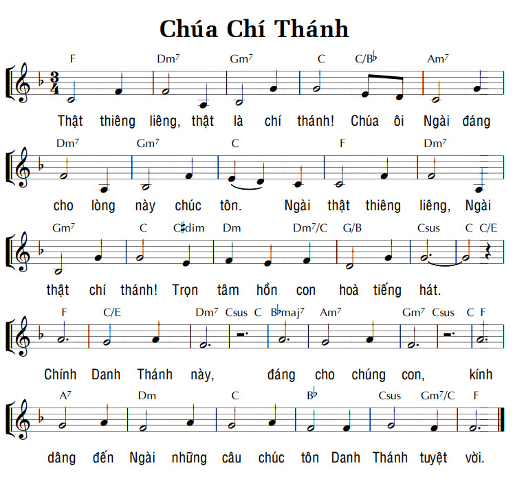 Sheet music: CHÚA CHÍ THÁNH