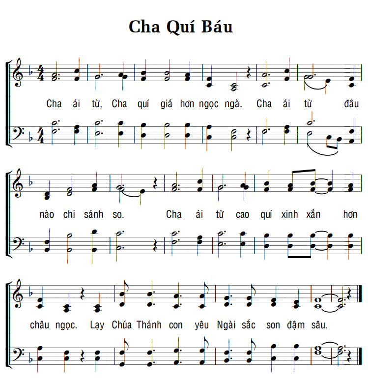 Sheet music: CHA QUÍ BÁU