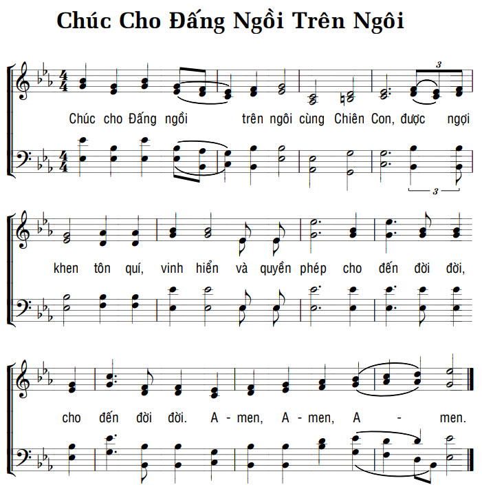 Sheet music: CHÚC CHO ĐẤNG NGỒI TRÊN NGÔI