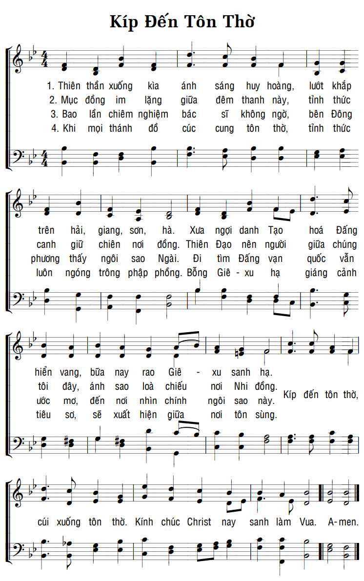 Sheet music: KÍP ĐẾN TÔN THỜ