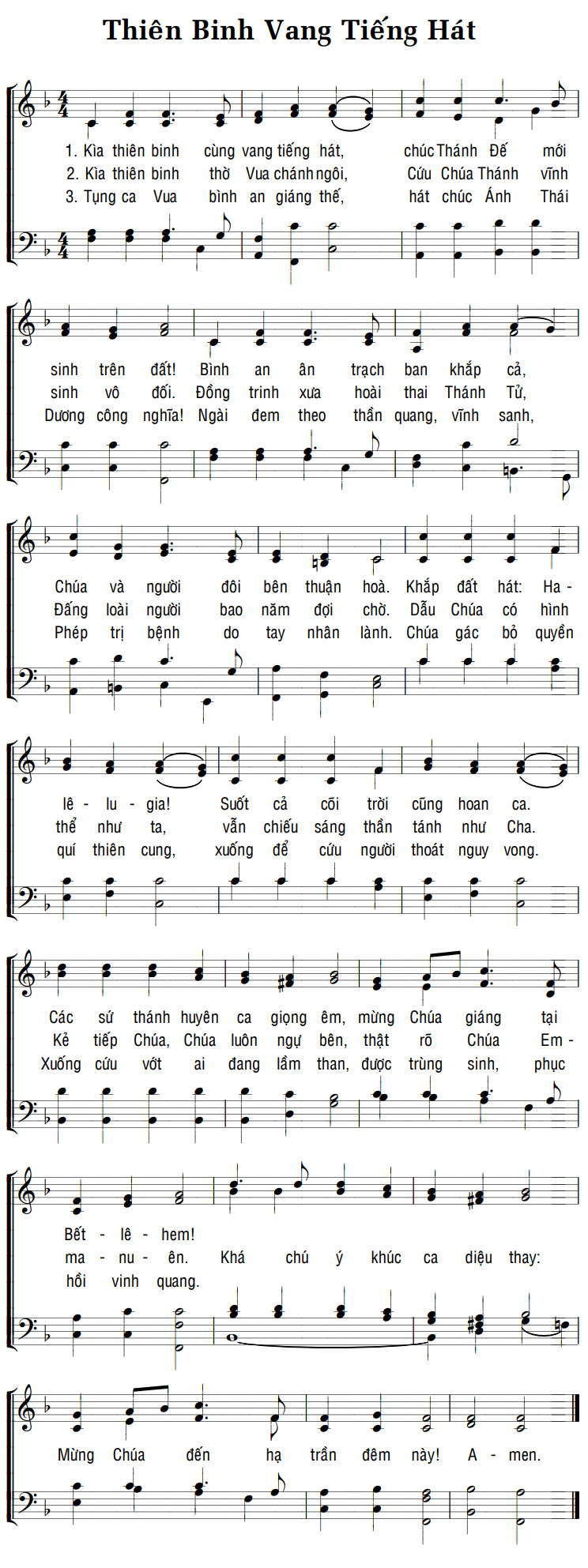 Sheet music: THIÊN BINH VANG TIẾNG HÁT