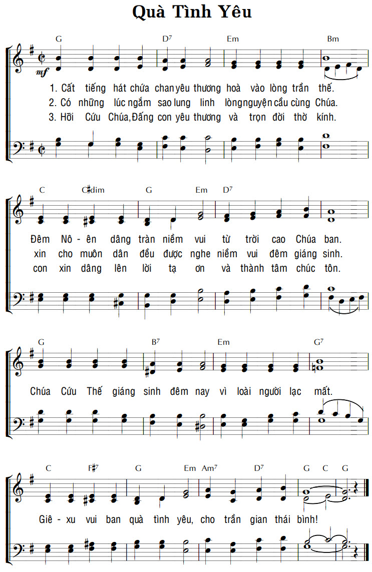 Sheet music: QUÀ TÌNH YÊU