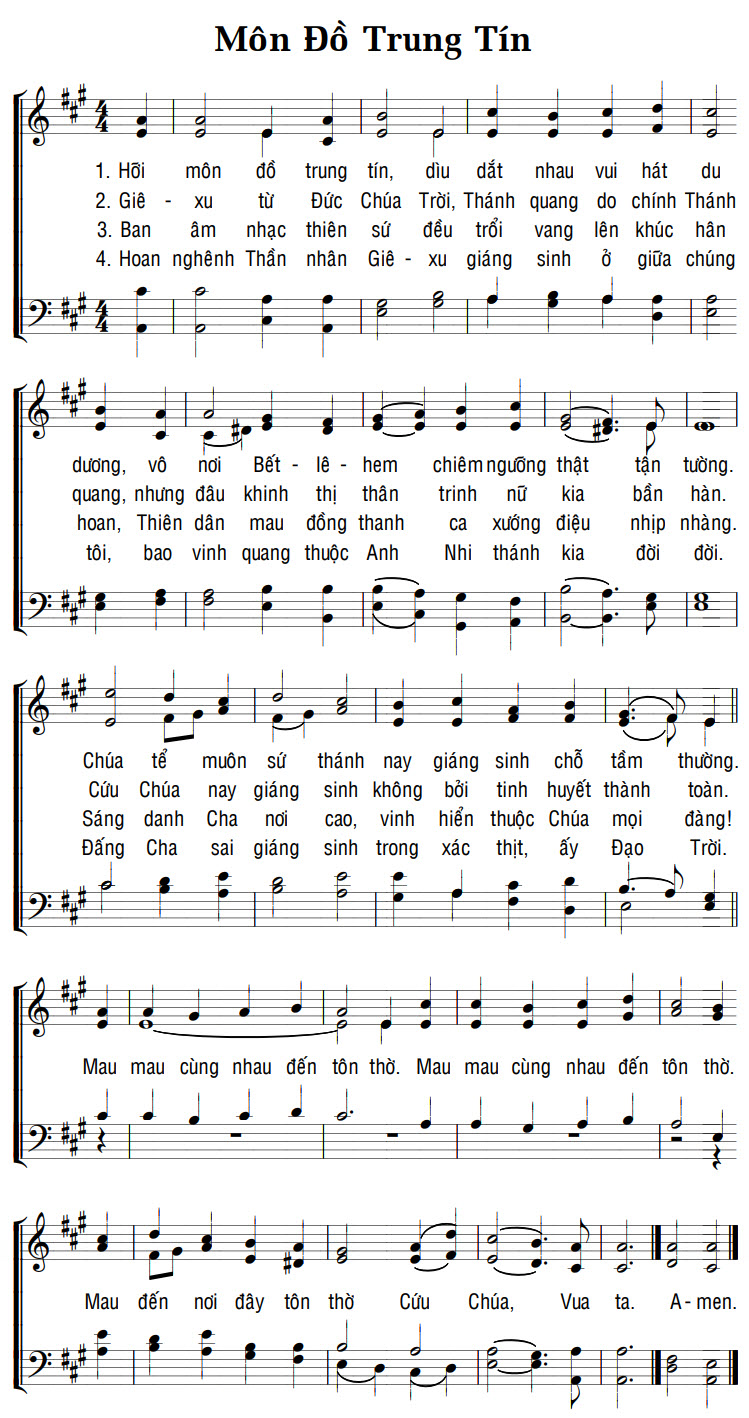 Sheet music: MÔN ĐỒ TRUNG TÍN