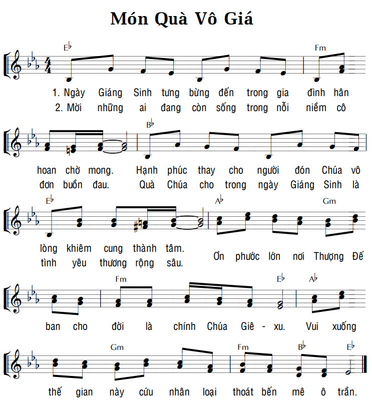 Sheet music: MÓN QUÀ VÔ GIÁ