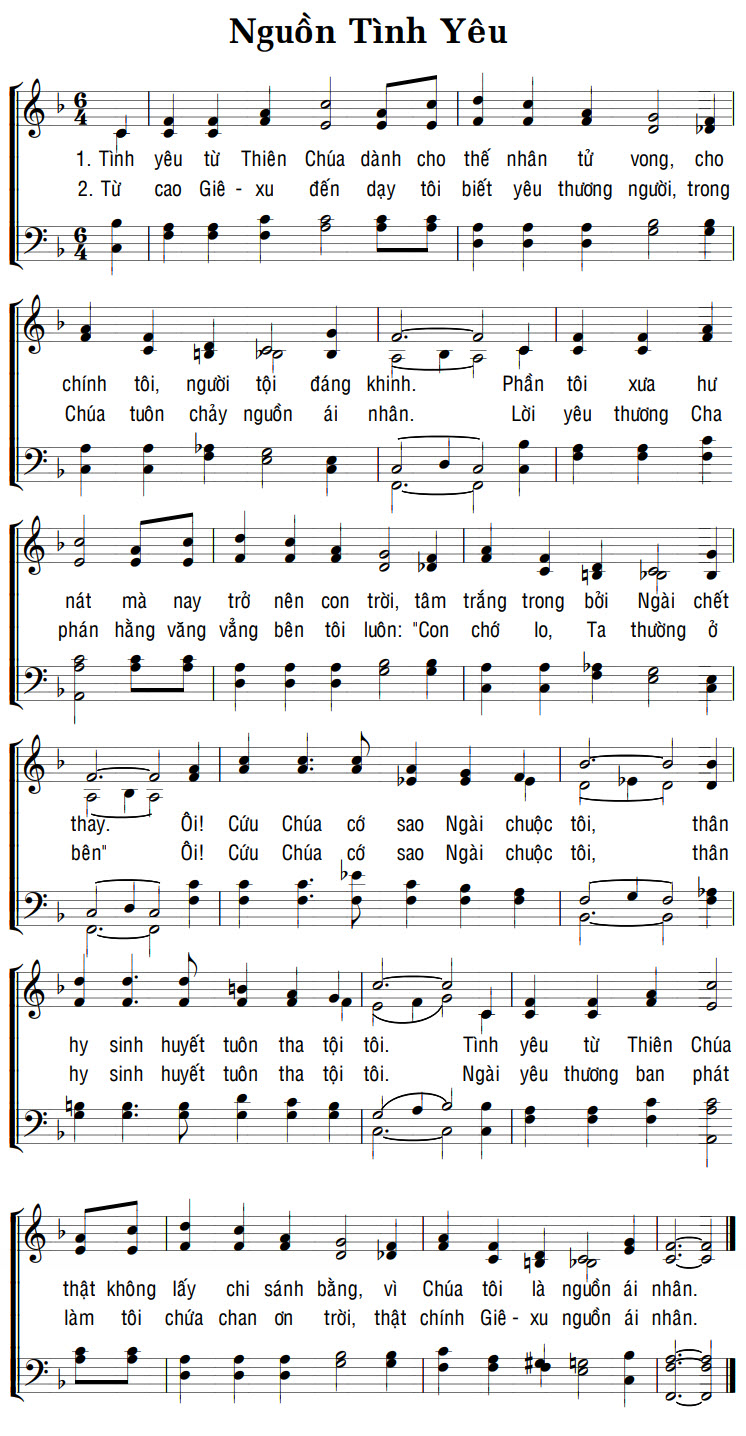 Sheet music: NGUỒN TÌNH YÊU
