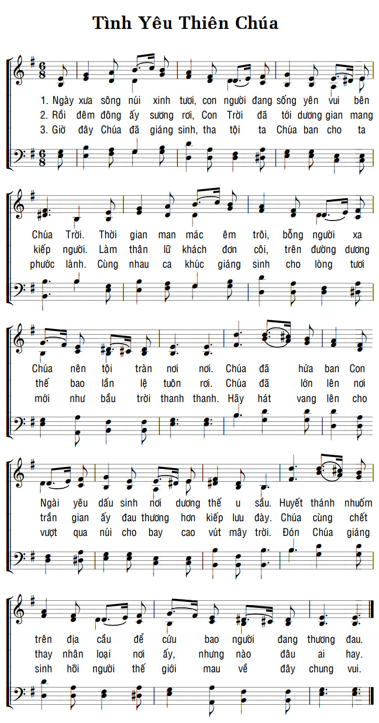 Sheet music: TÌNH YÊU THIÊN CHÚA