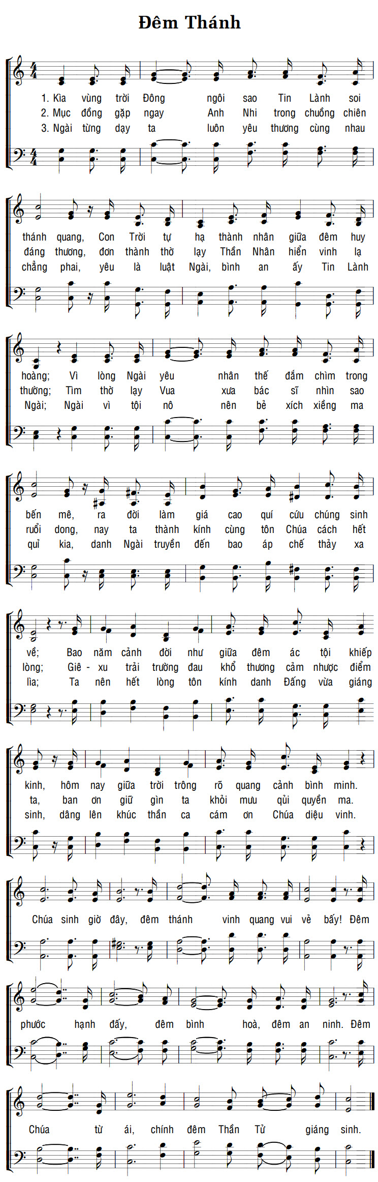 Sheet music: ĐÊM THÁNH