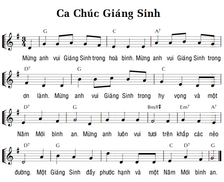 Sheet music: CA CHÚC GIÁNG SINH