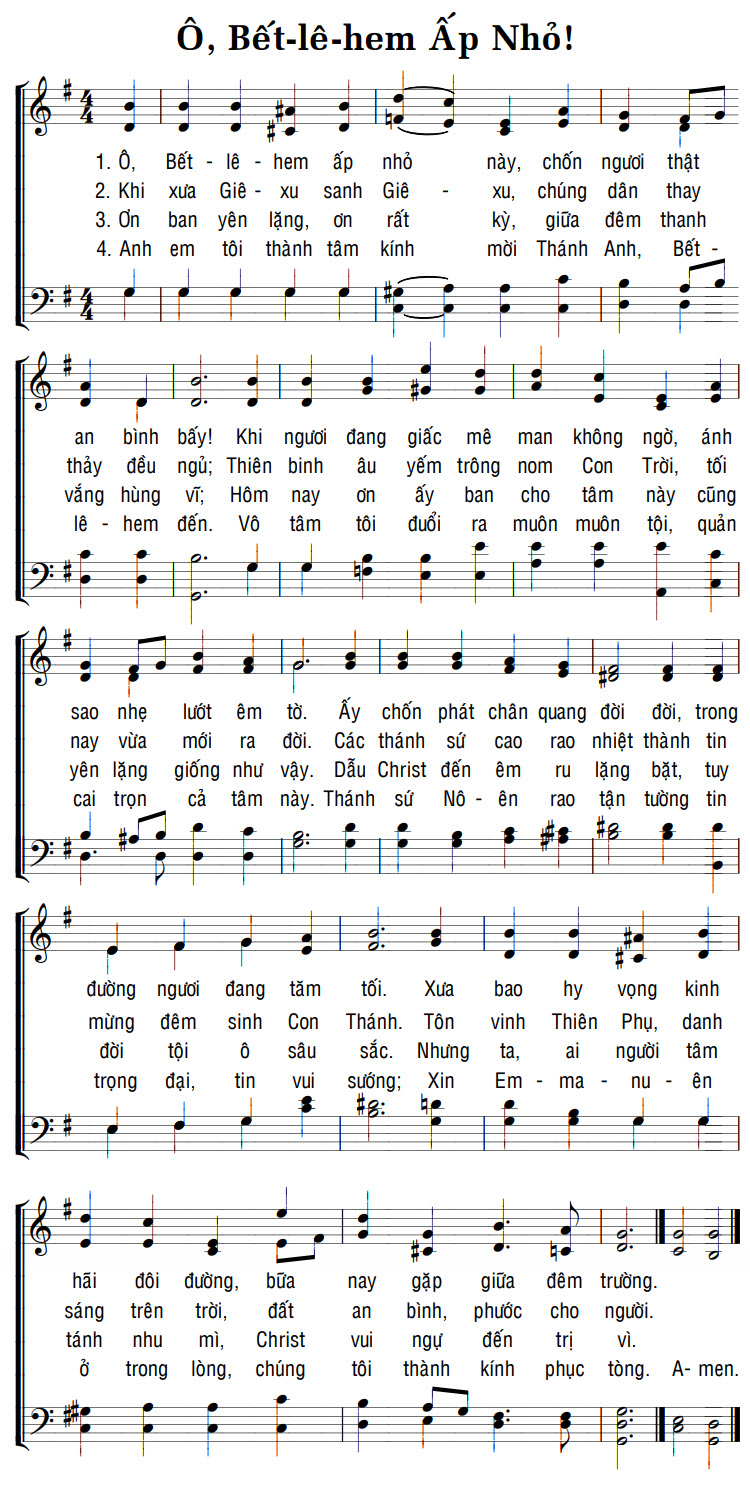 Sheet music: Ô, BẾT-LÊ-HEM ẤP NHỎ!