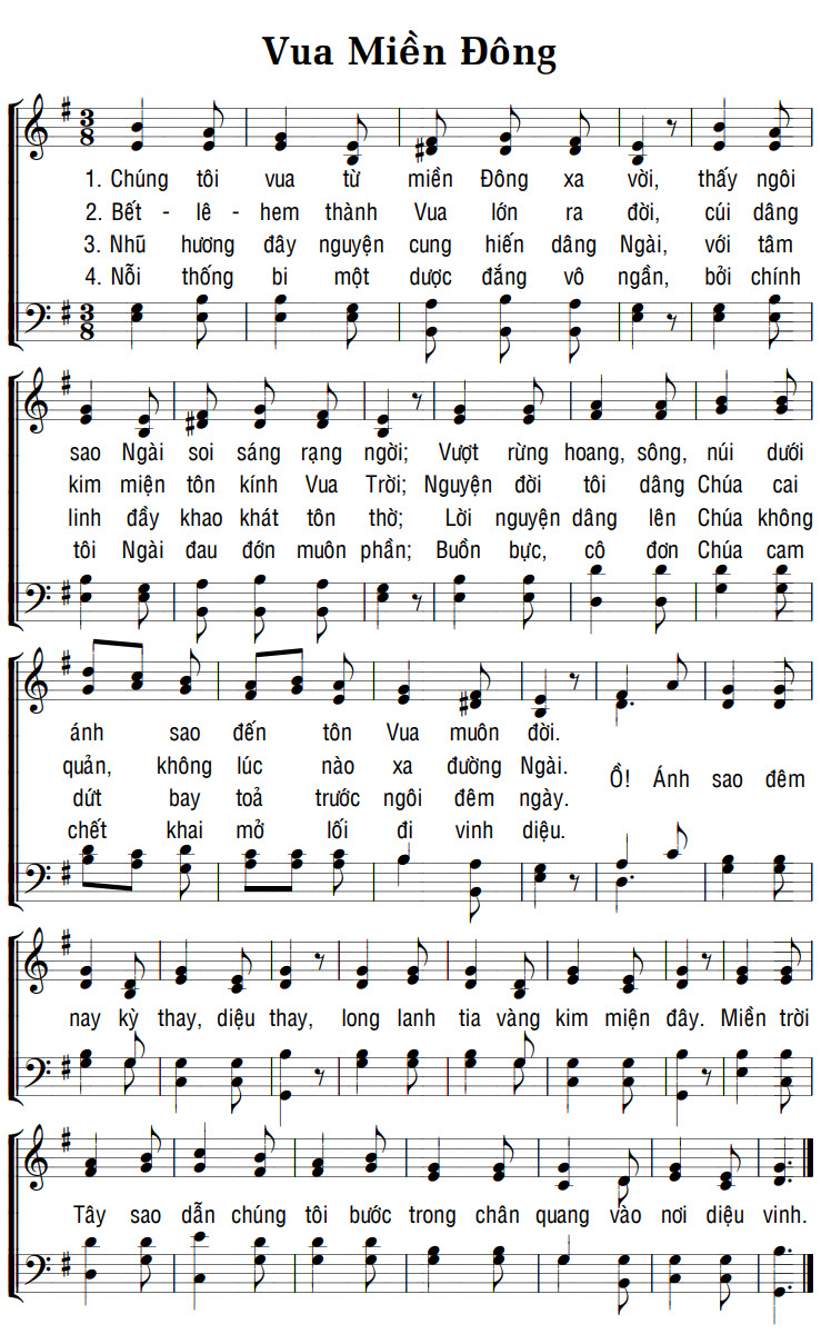 Sheet music: VUA MIỀN ĐÔNG