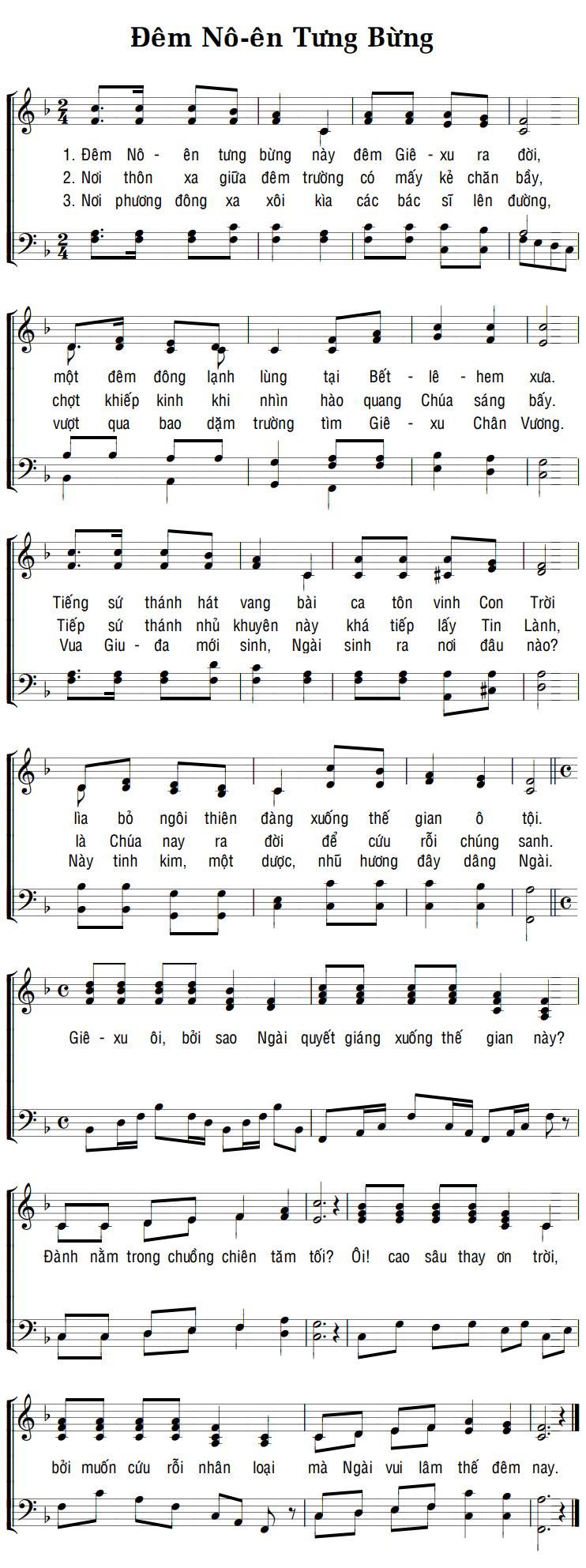 Sheet music: ĐÊM NÔ-ÊN TƯNG BỪNG