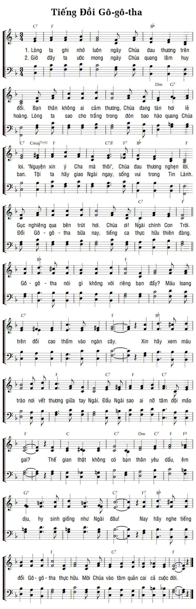 Sheet music: TIẾNG ĐỒI GÔ-GÔ-THA
