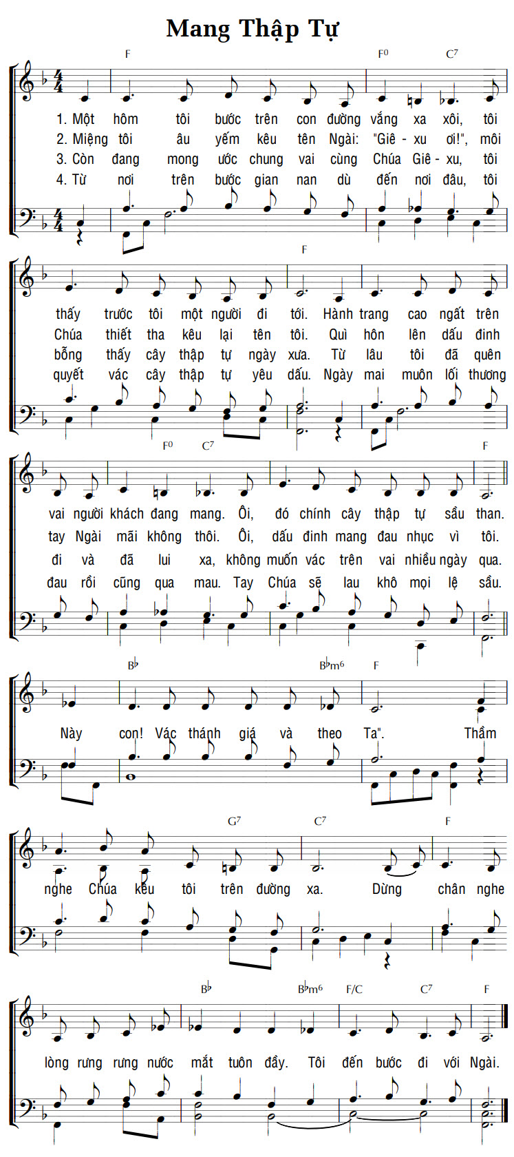 Sheet music: MANG THẬP TỰ