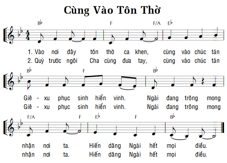 Sheet music: CÙNG VÀO TÔN THỜ