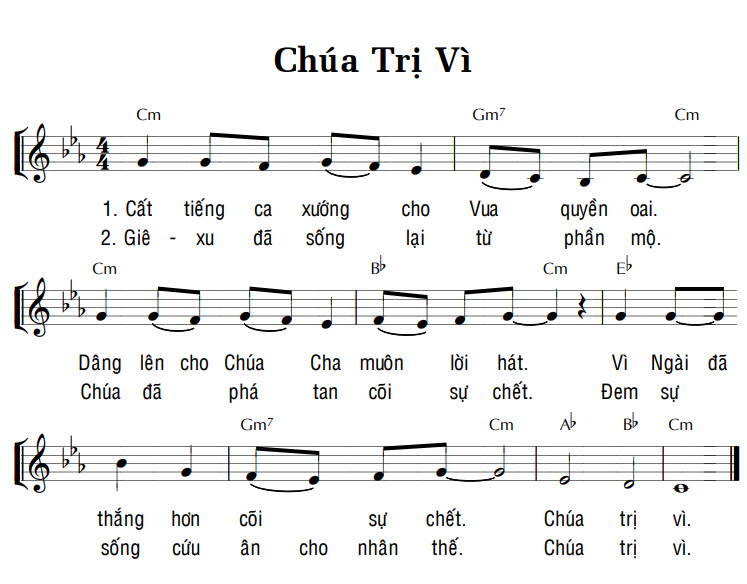 Sheet music: CHÚA TRỊ VÌ