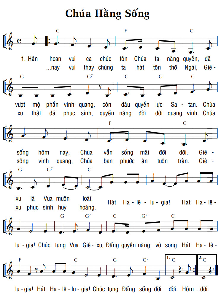 Sheet music: CHÚA HẰNG SỐNG