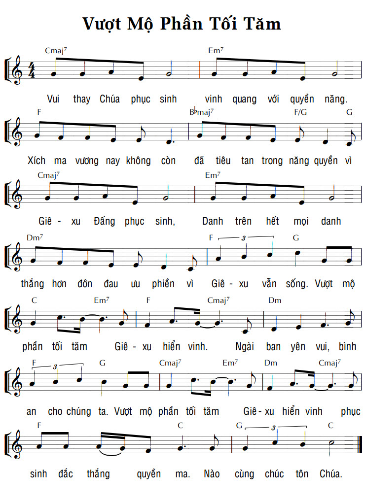 Sheet music: VƯỢT MỘ PHẦN TỐI TĂM