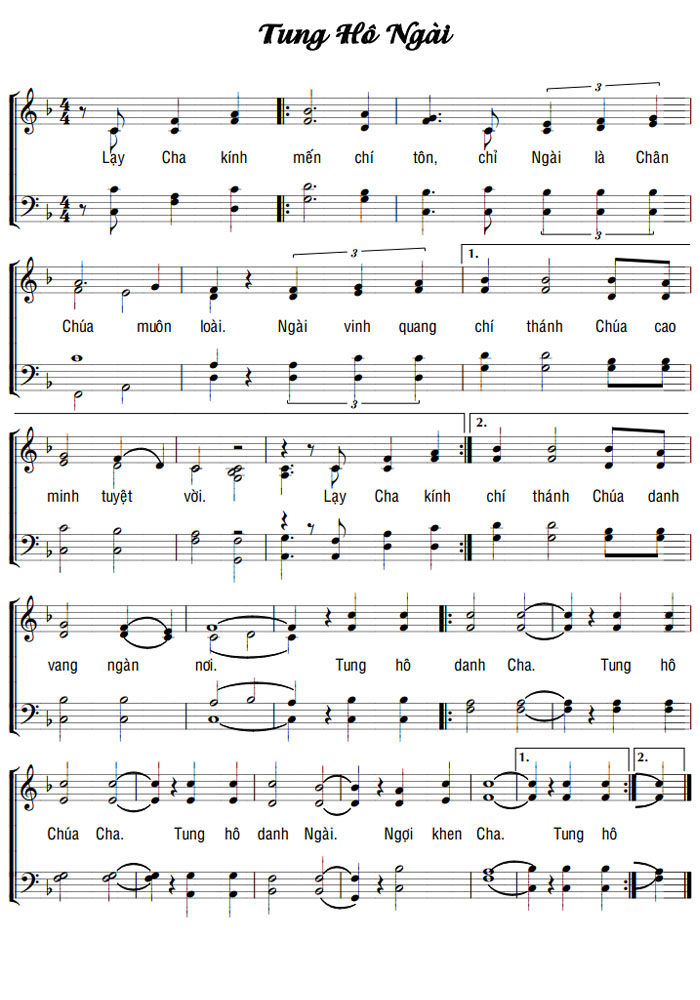 Sheet music: TUNG HÔ NGÀI