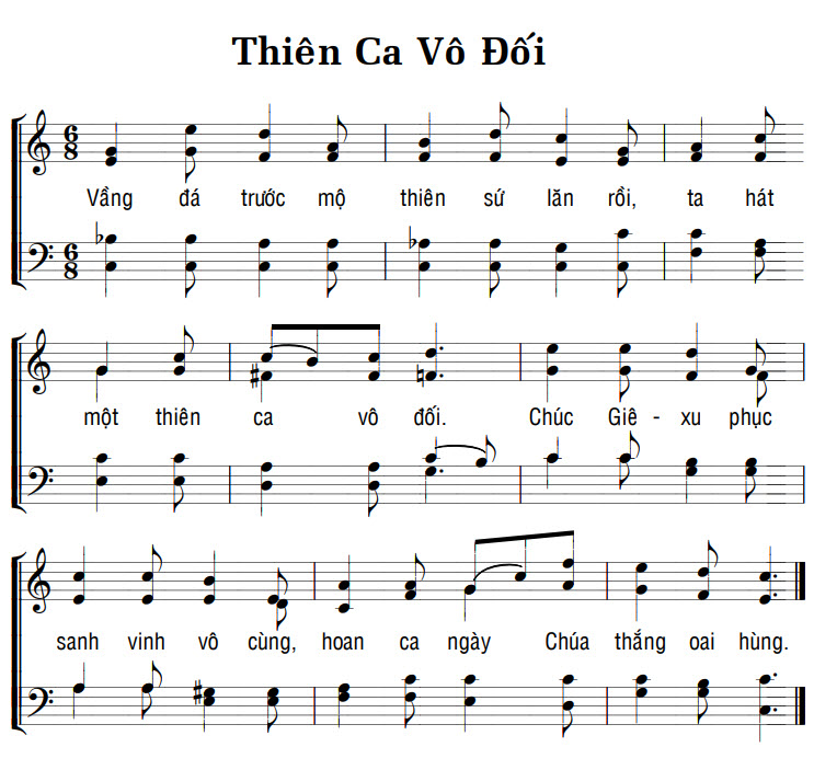 Sheet music: THIÊN CA VÔ ĐỐI