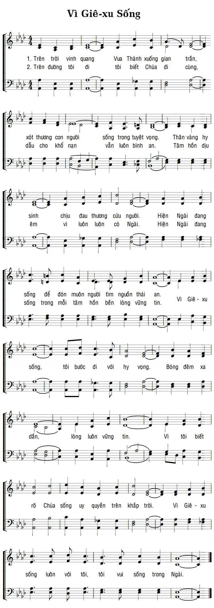 Sheet music: VÌ GIÊ-XU SỐNG