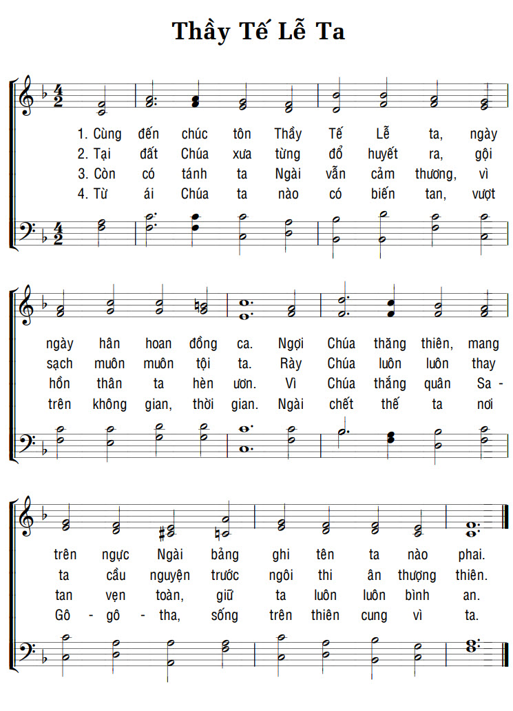 Sheet music: THẦY TẾ LỄ TA