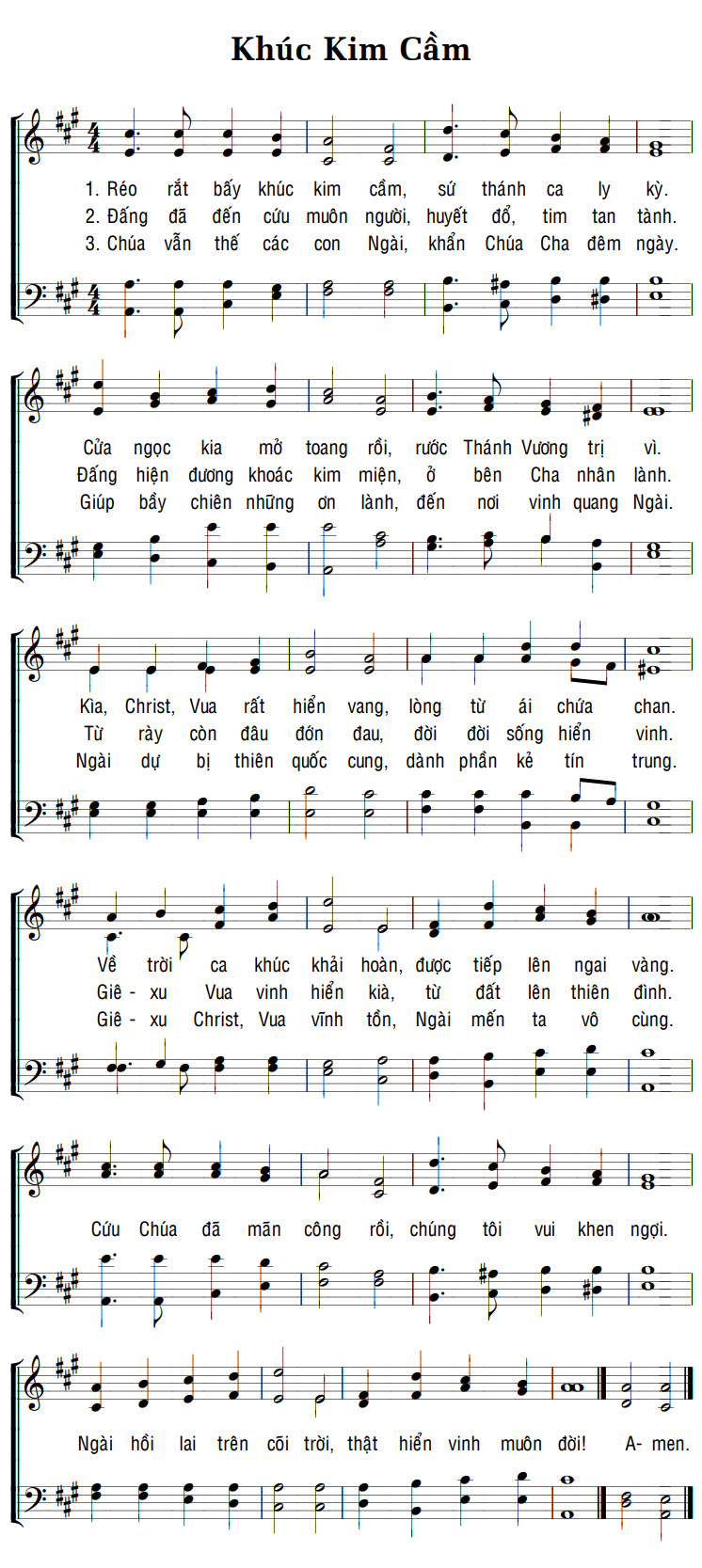 Sheet music: KHÚC KIM CẦM