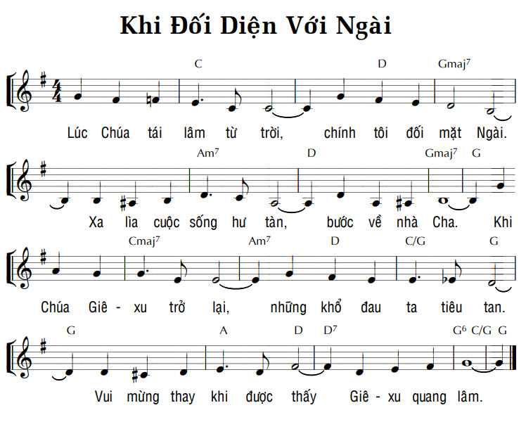 Sheet music: KHI ĐỐI DIỆN VỚI NGÀI