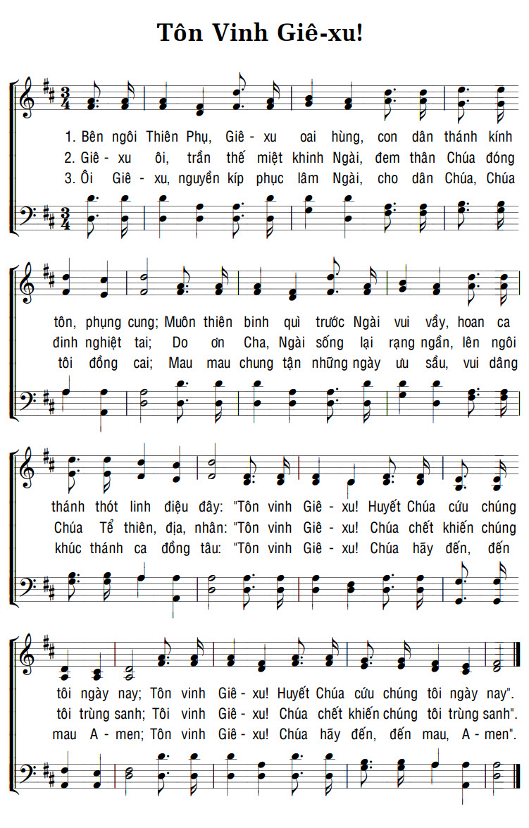 Sheet music: TÔN VINH GIÊ-XU