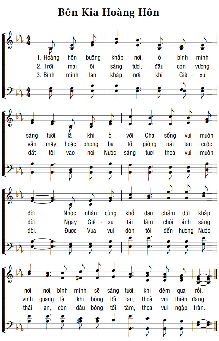 Sheet music: BÊN KIA HOÀNG HÔN