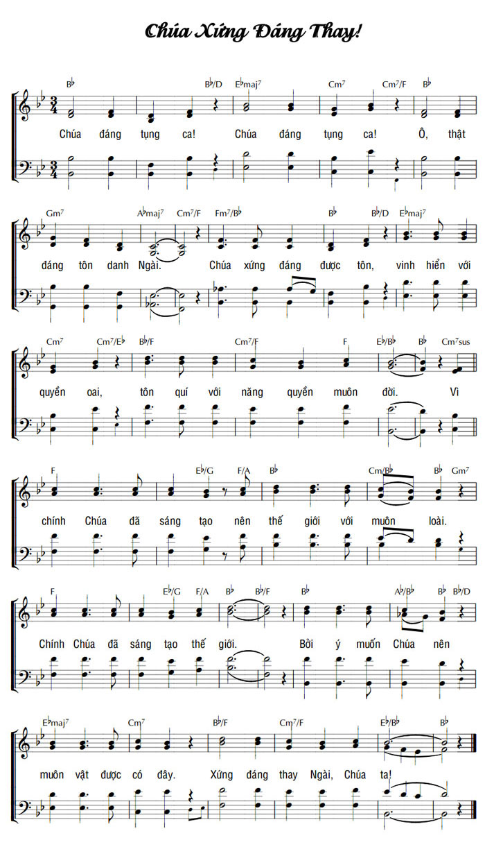Sheet music: CHÚA XỨNG ĐÁNG THAY!