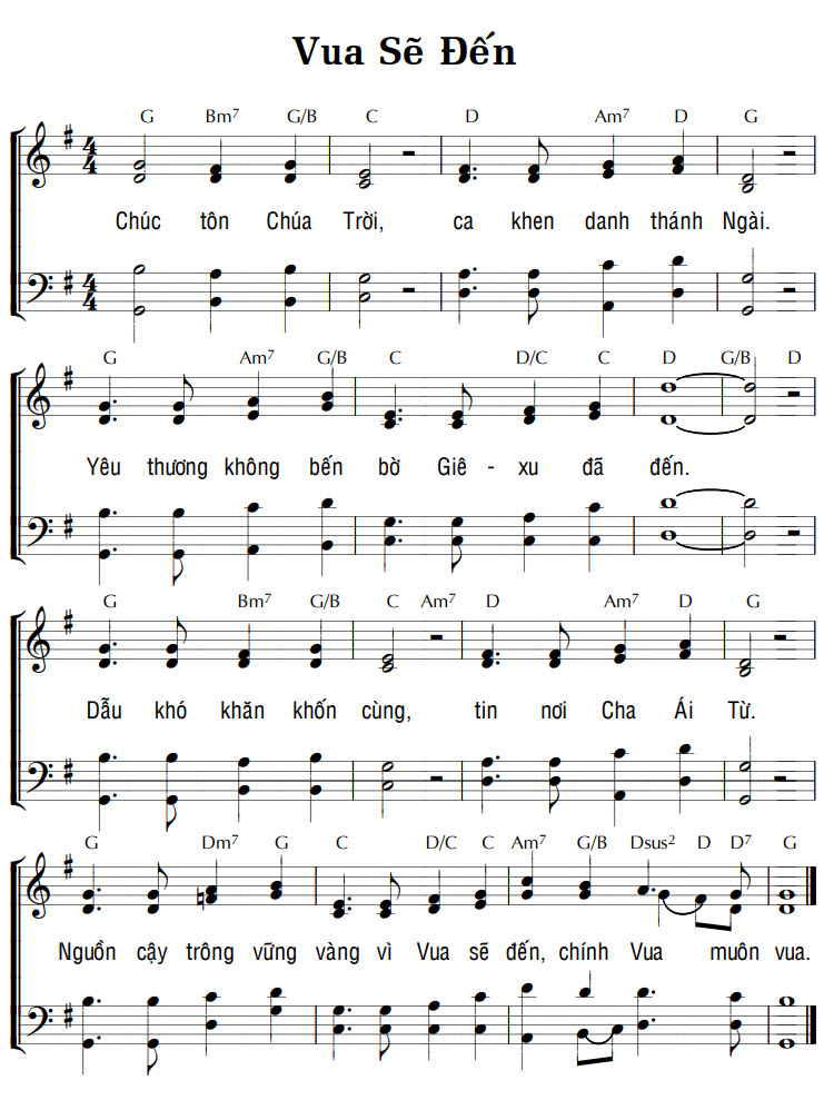 Sheet music: VUA SẼ ĐẾN
