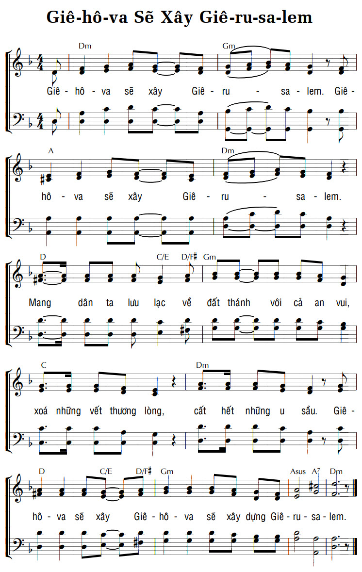 Sheet music: GIÊ-HÔ-VA SẼ XÂY GIÊ-RU-SA-LEM