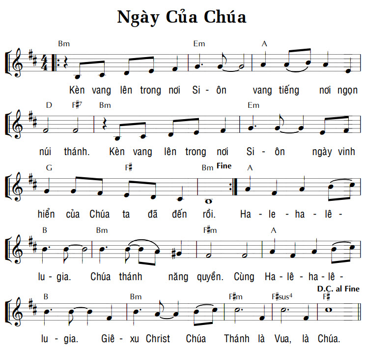 Sheet music: NGÀY CỦA CHÚA