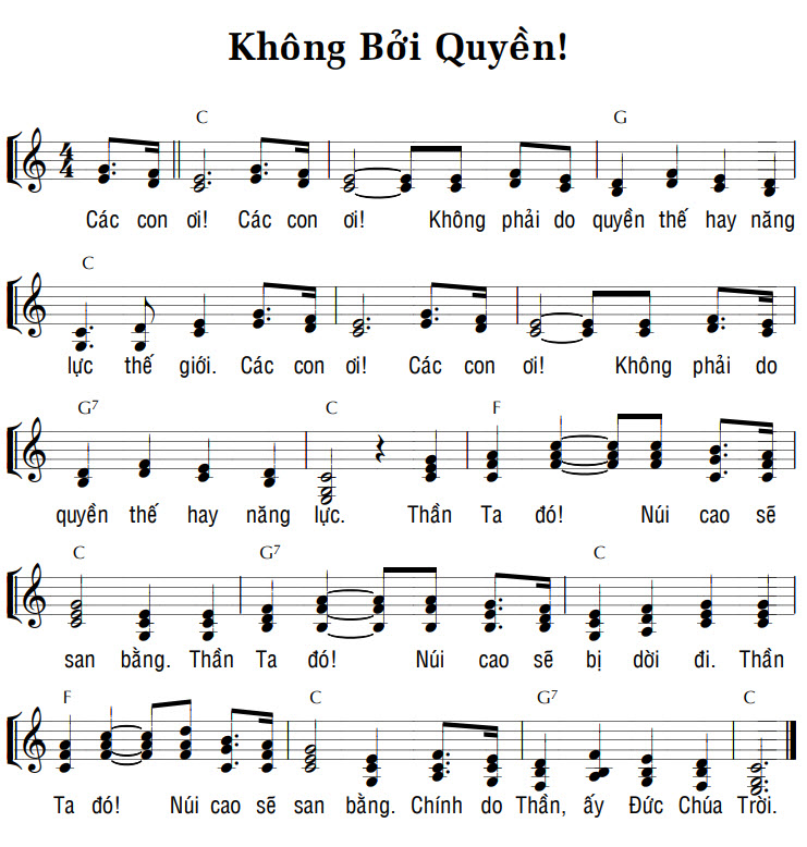 Sheet music: KHÔNG BỞI QUYỀN