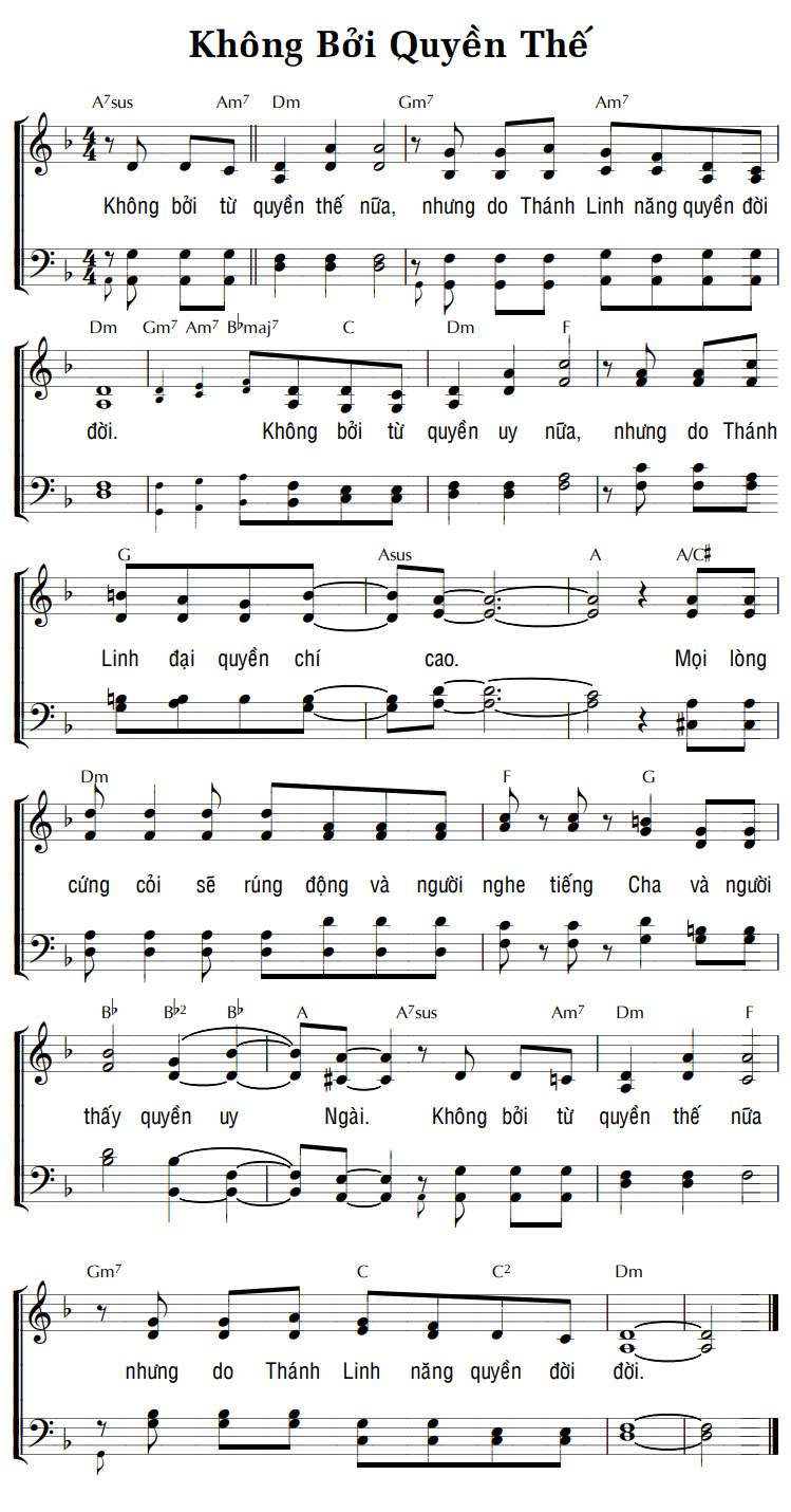 Sheet music: KHÔNG BỞI QUYỀN THẾ