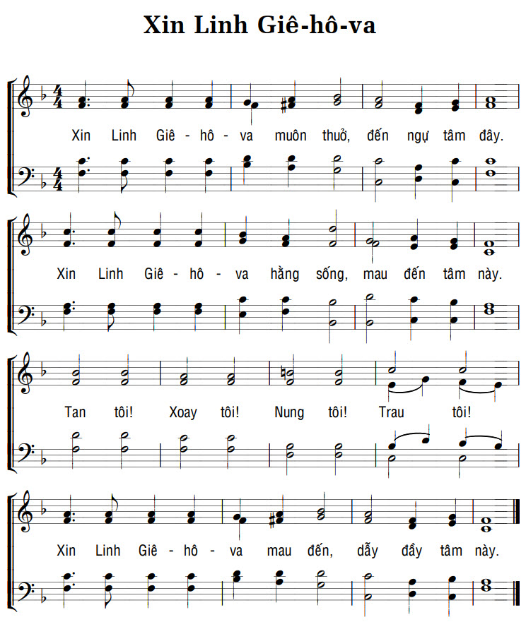 Sheet music: XIN LINH GIÊ-HÔ-VA