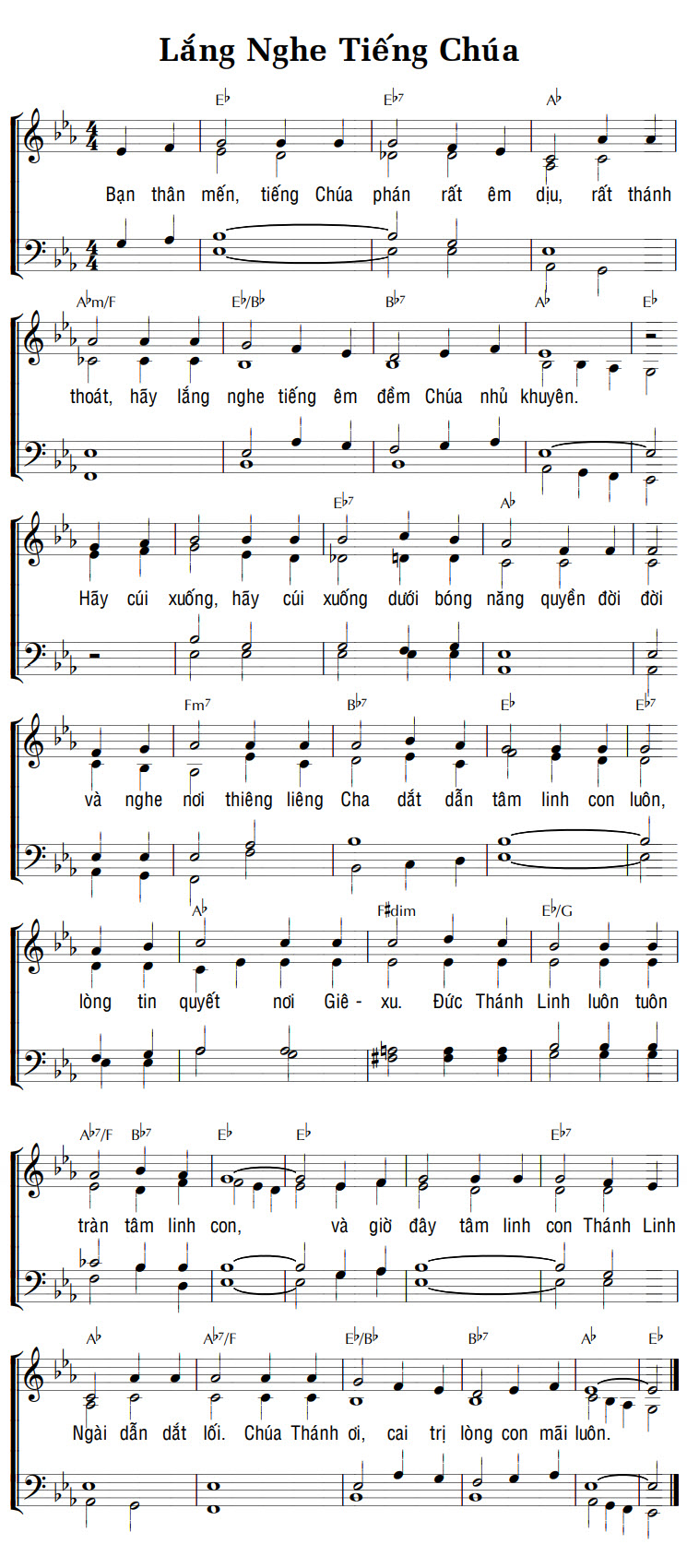 Sheet music: LẮNG NGHE TIẾNG CHÚA