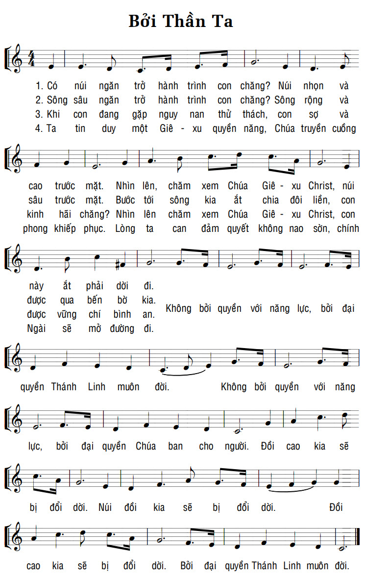 Sheet music: BỞI THẦN TA