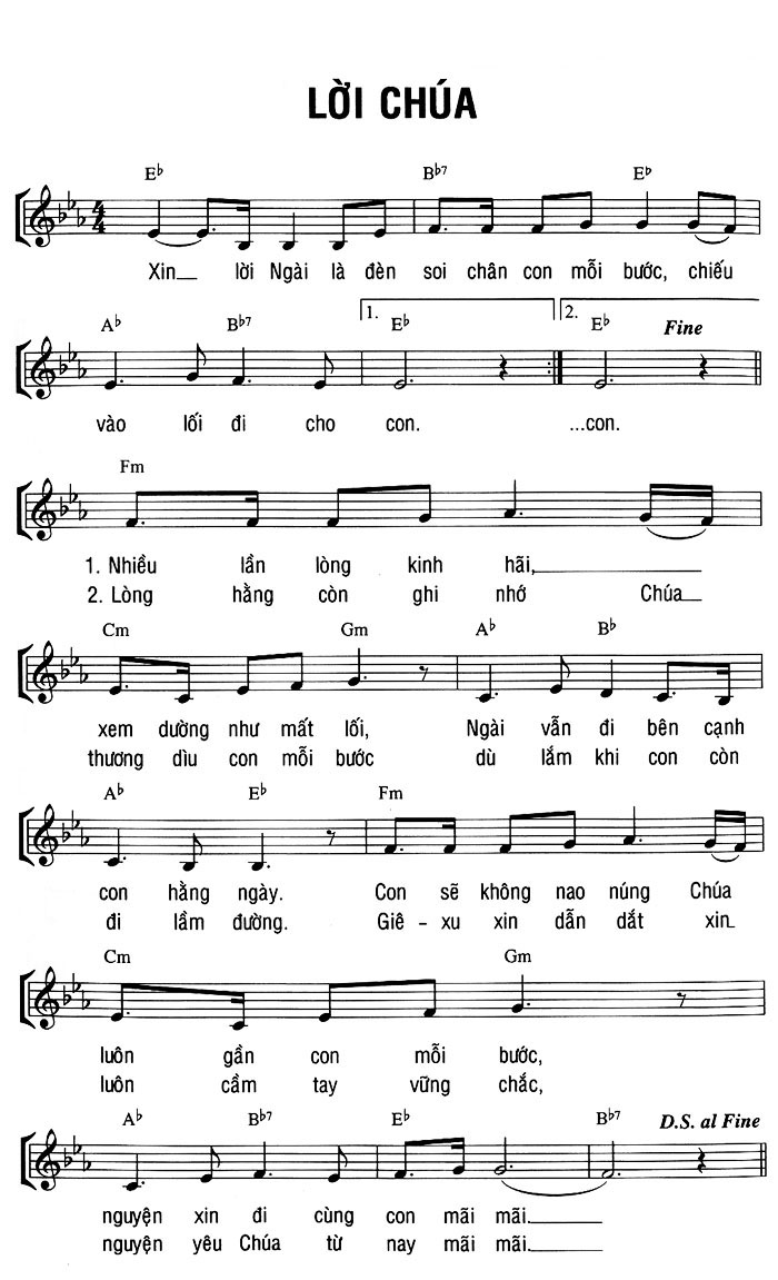 Sheet music: LỜI CHÚA
