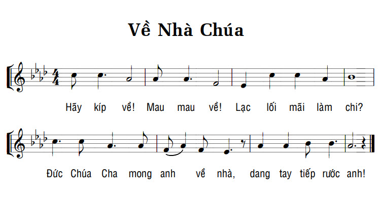 Sheet music: VỀ NHÀ CHÚA